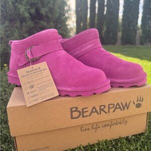 BearPaw Fuchsia Suede Ankle Boots